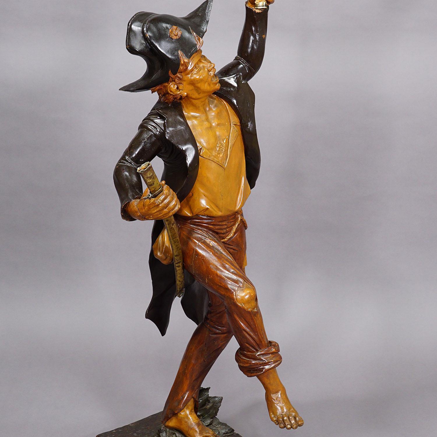 Gran estatua antigua de un luchador por la libertad francés ca. 1920s Francés en venta