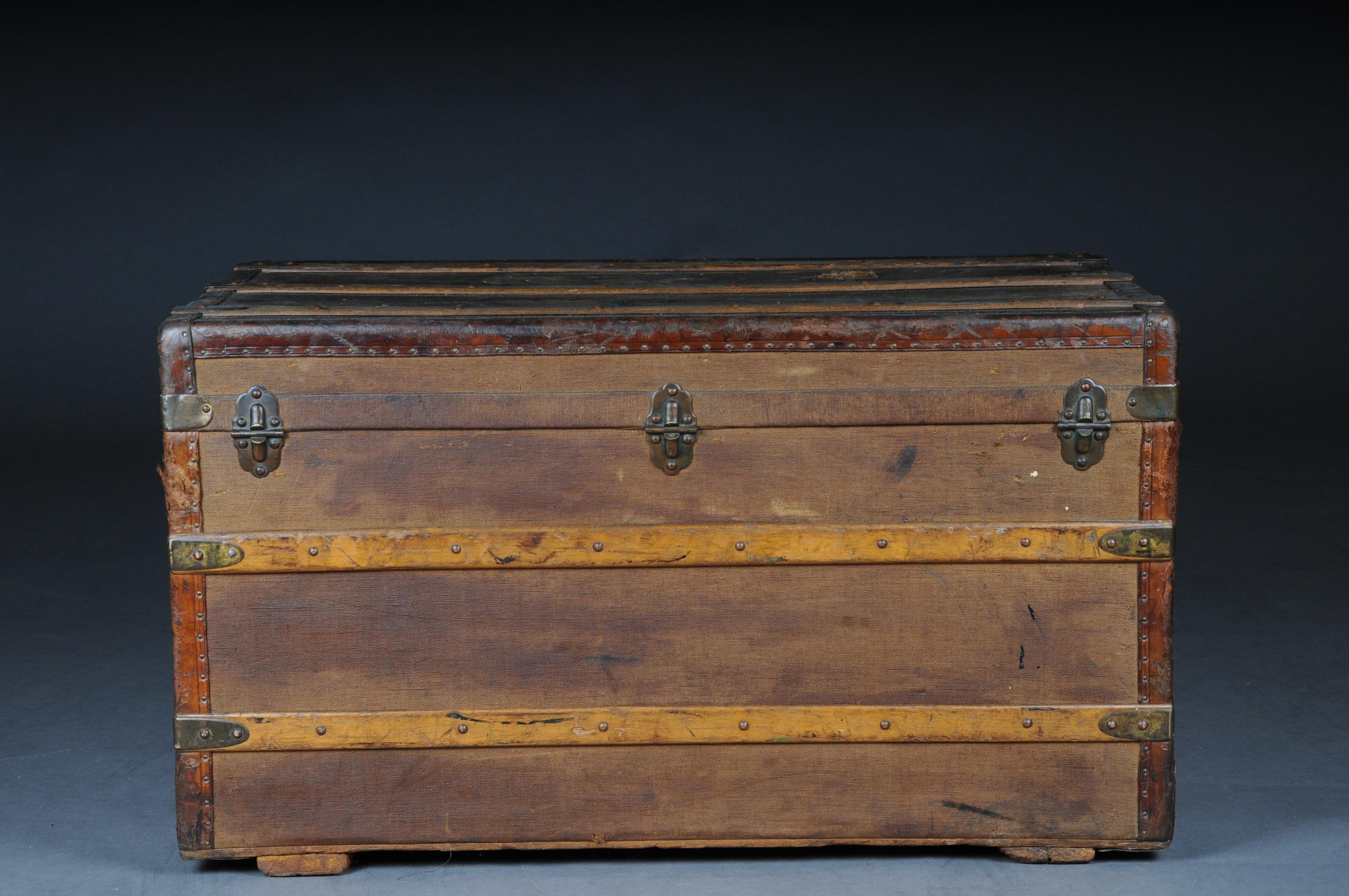 Large Antique Steamer Trunk, Brown circa 1870 Josef Nigst, Vienna 3