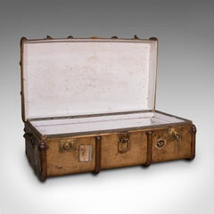 Large Antique Steamer Trunk, English, Cedar, Shipping Chest, Edwardian, C.1910