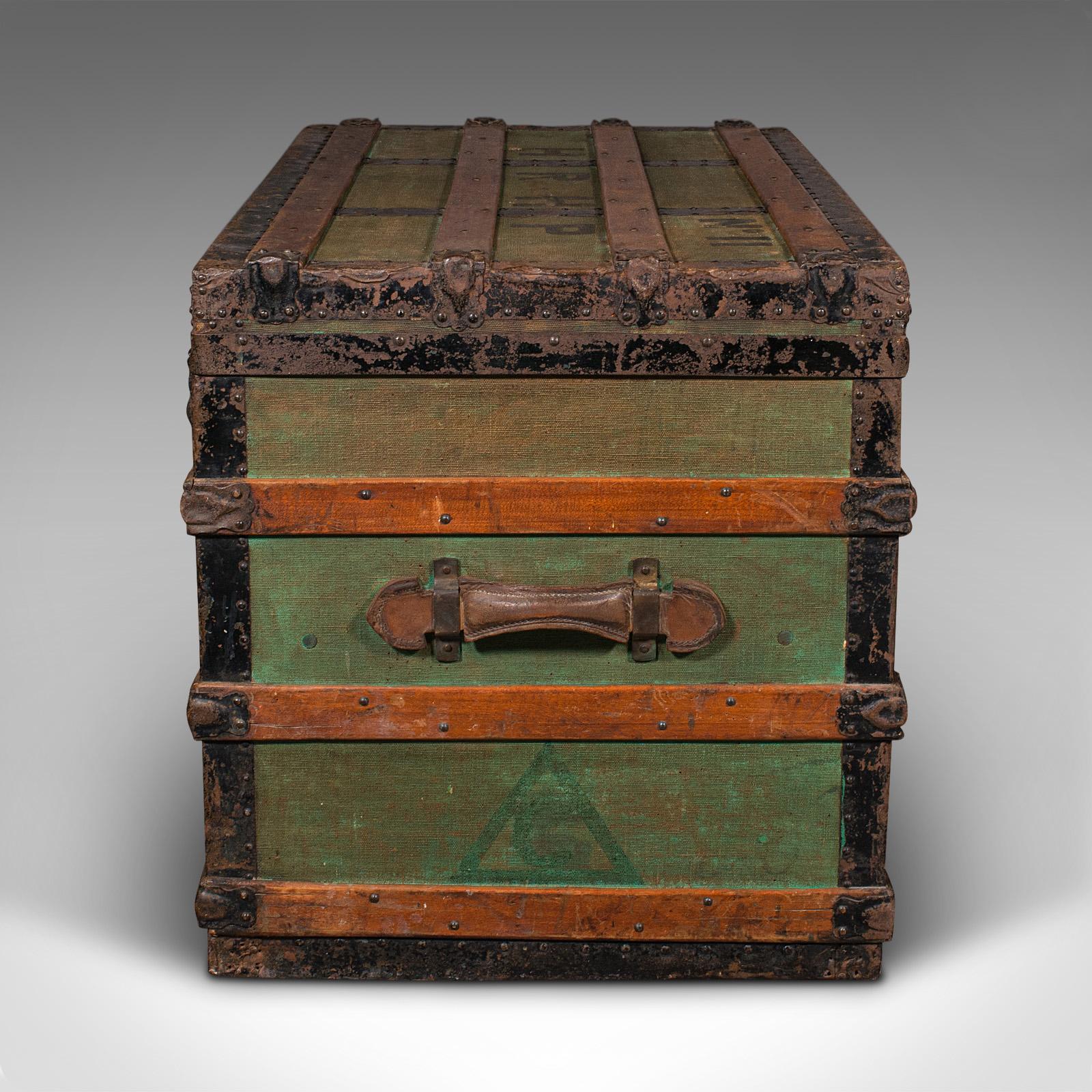 antique shipping trunk