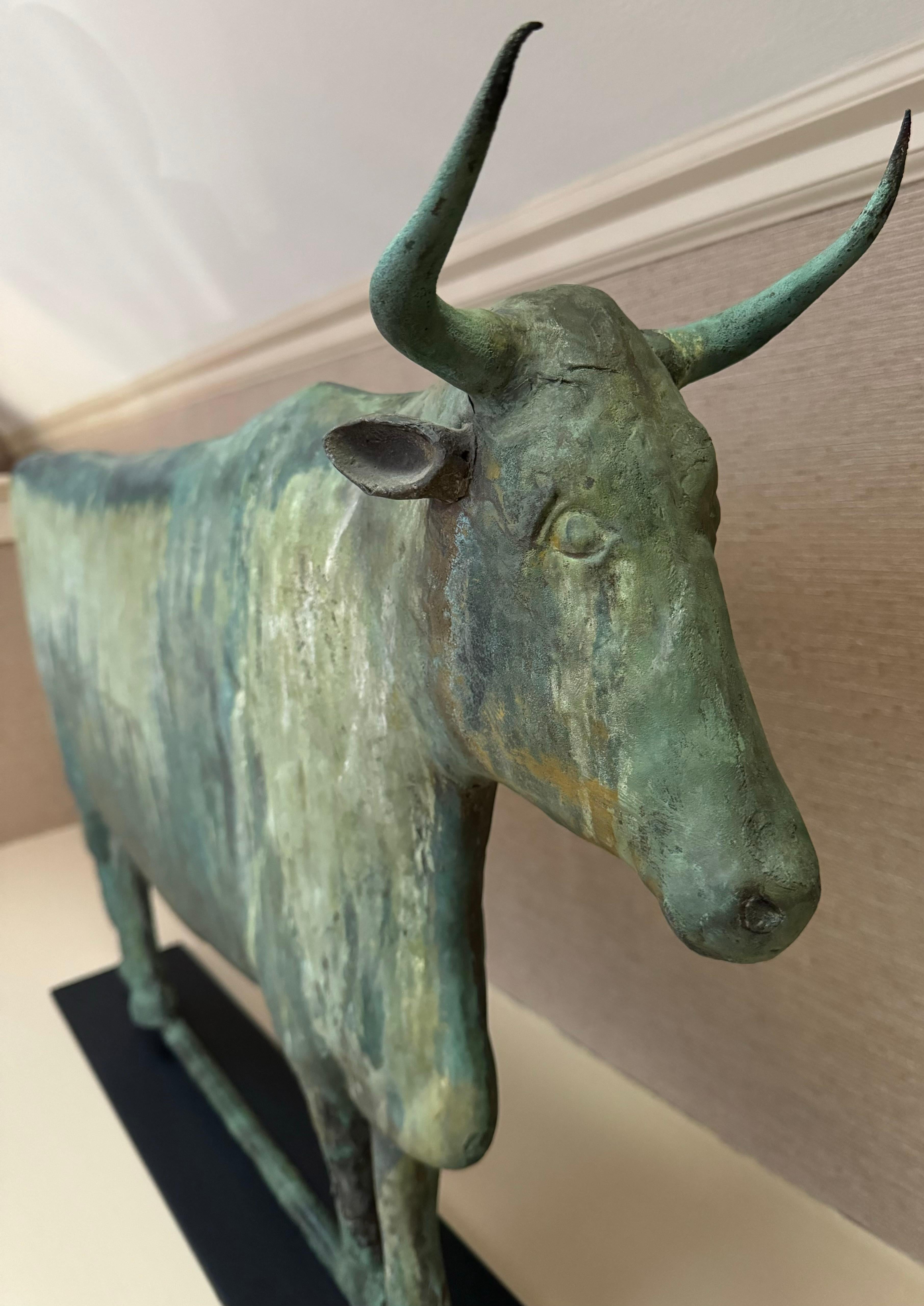 Große antike Wetterfahne mit Steer, um 1880 (amerikanisch) im Angebot