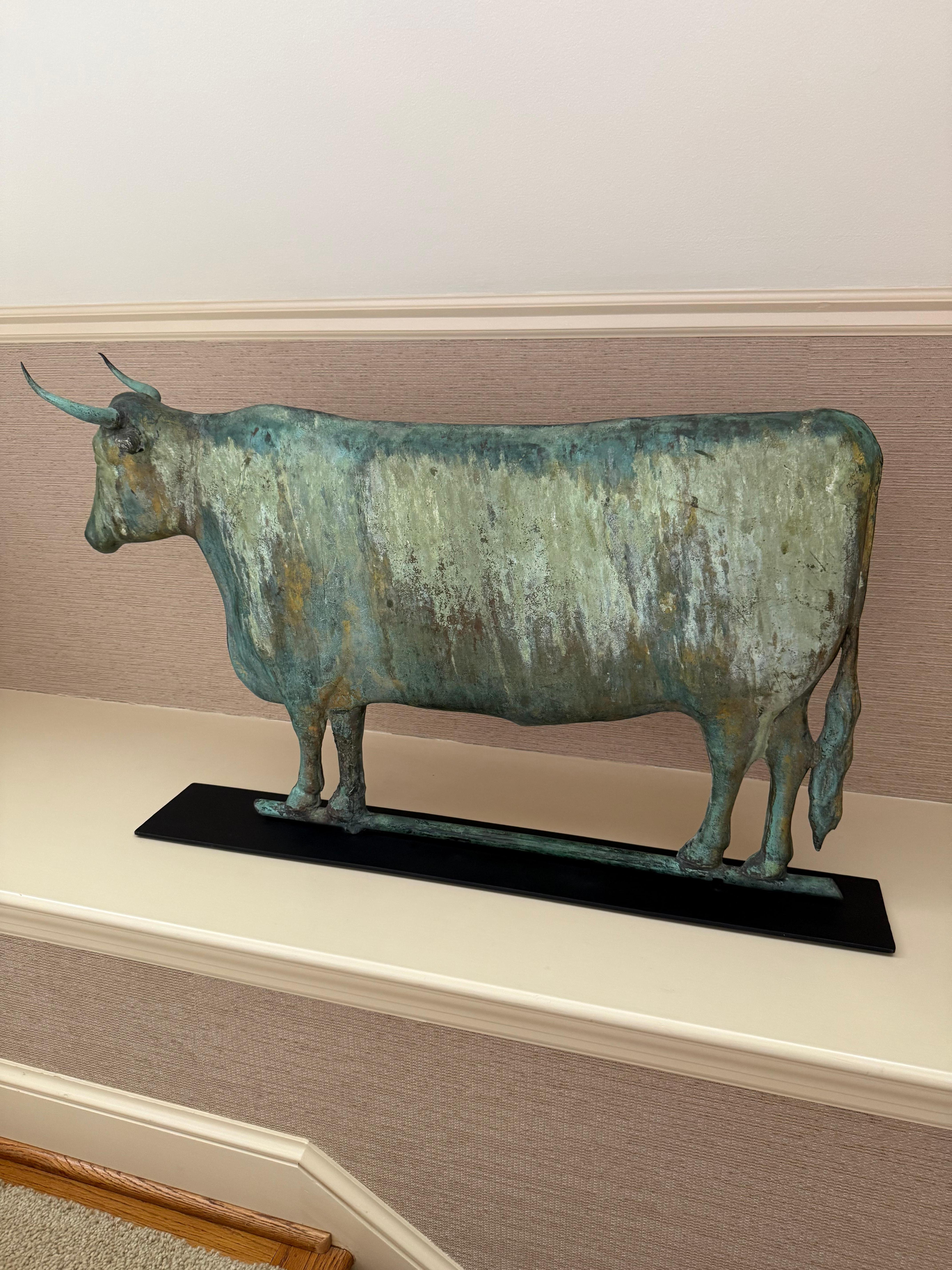 Große antike Wetterfahne mit Steer, um 1880 im Angebot 2