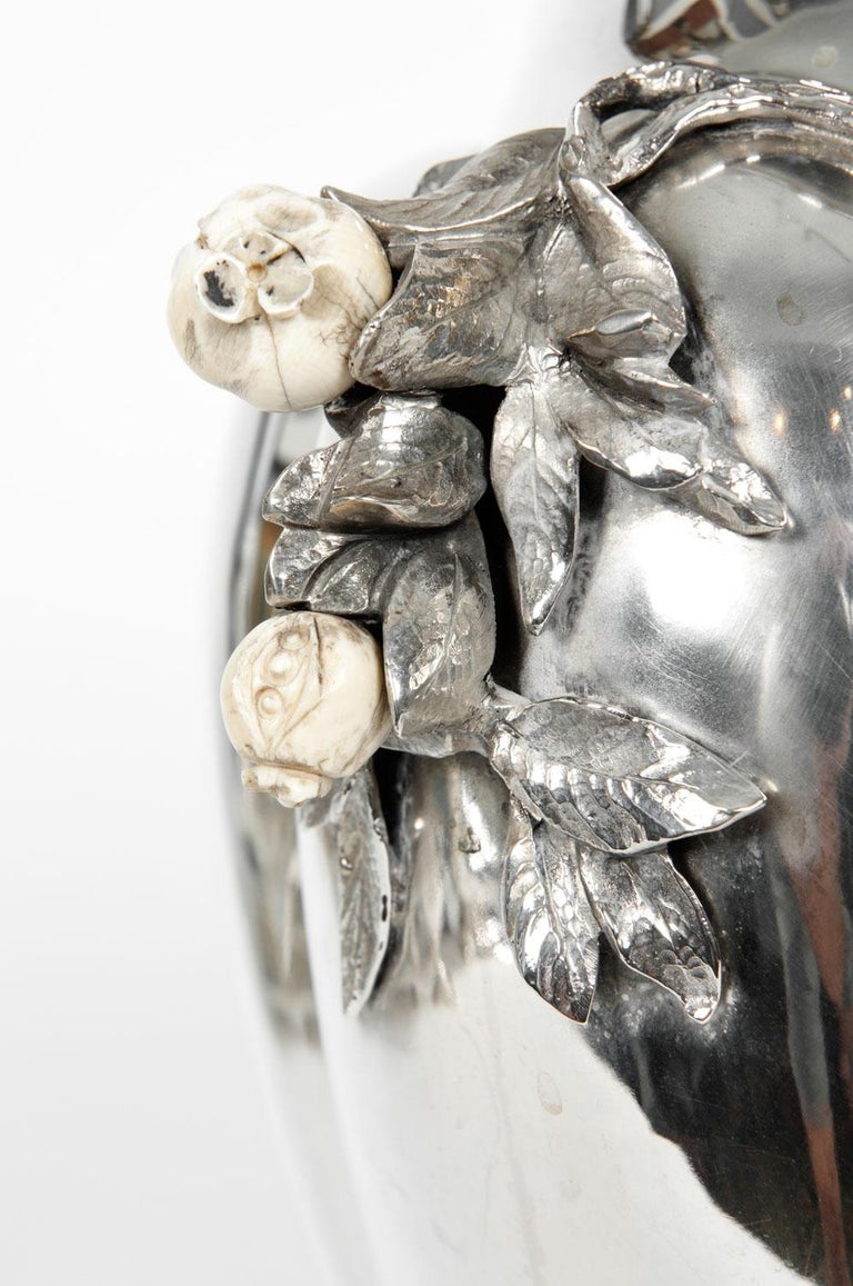 Large Antique Sterling Silver Centrepiece / Flower Vase For Sale at 1stDibs