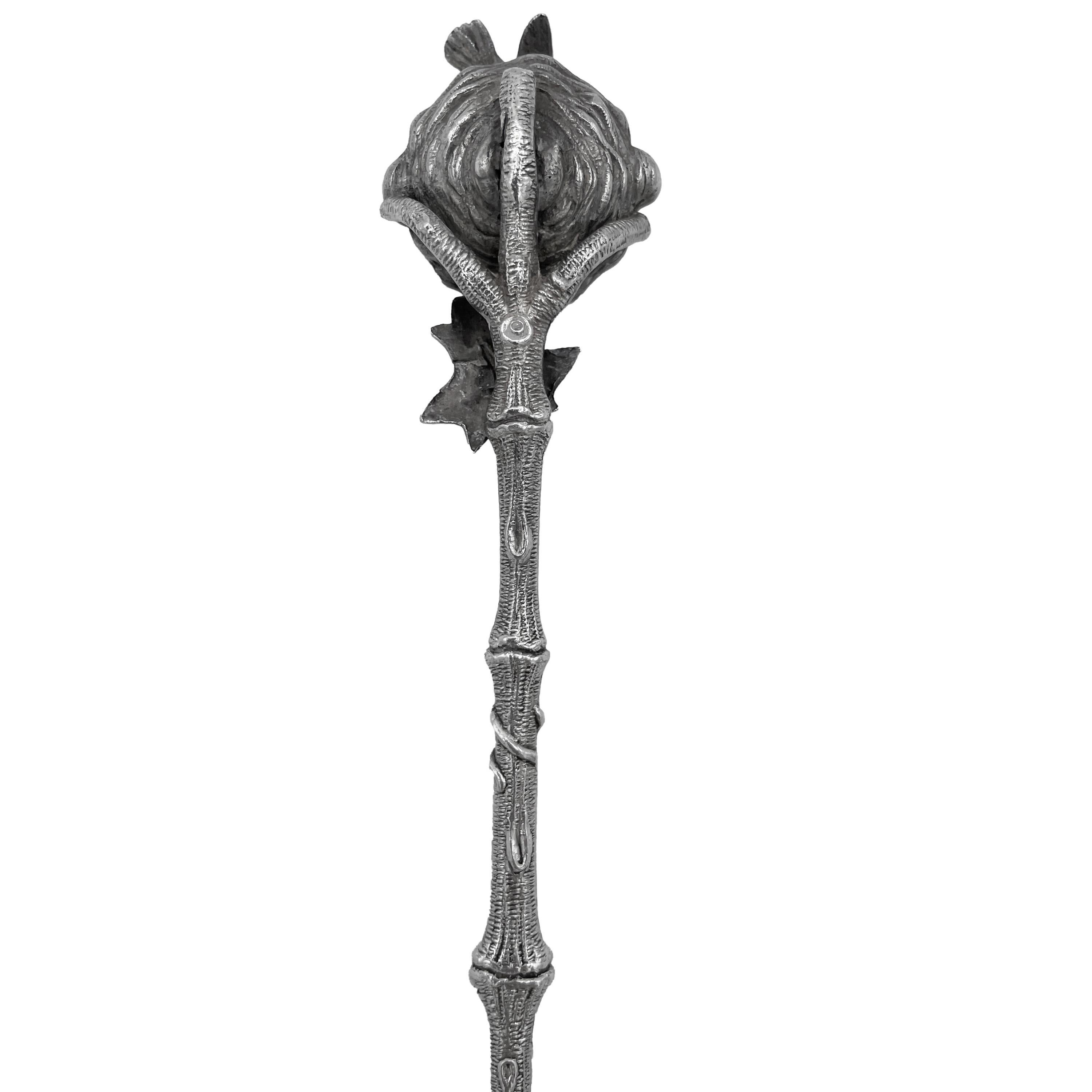 Argent sterling Grande cuillère de service à glace ancienne en argent sterling Birds Nest & Eggs de Gorham 1865 en vente