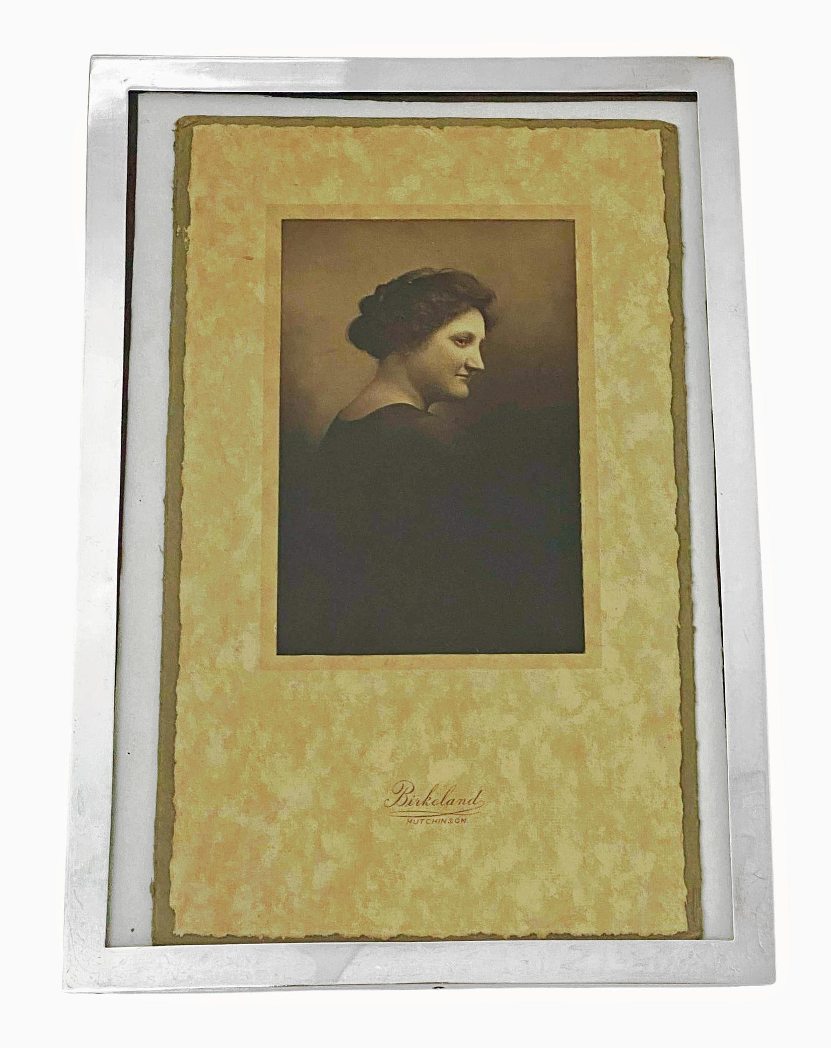 Großer antiker Fotorahmen aus Sterlingsilber Birmingham 1917 für Damen oder Herren im Angebot