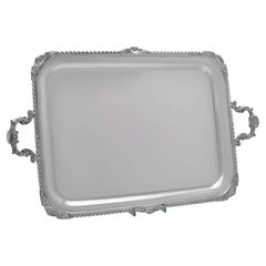 Large Antique Sterling Silver Tray by Harrison Brothers, Sheffield 1917