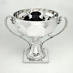 Large Antique Sterling Silver Trophy Cup 1910 Prize Presentation