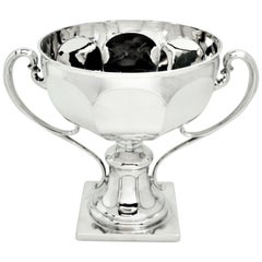Large Antique Sterling Silver Trophy Cup 1910 Prize Presentation