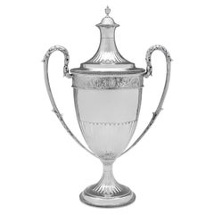 Large Antique sterling silver trophy made in 1923 by Charles Stuart Harris