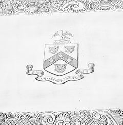 Large Antique Sterling Silver Two Handled Tray Tea Serving 1906