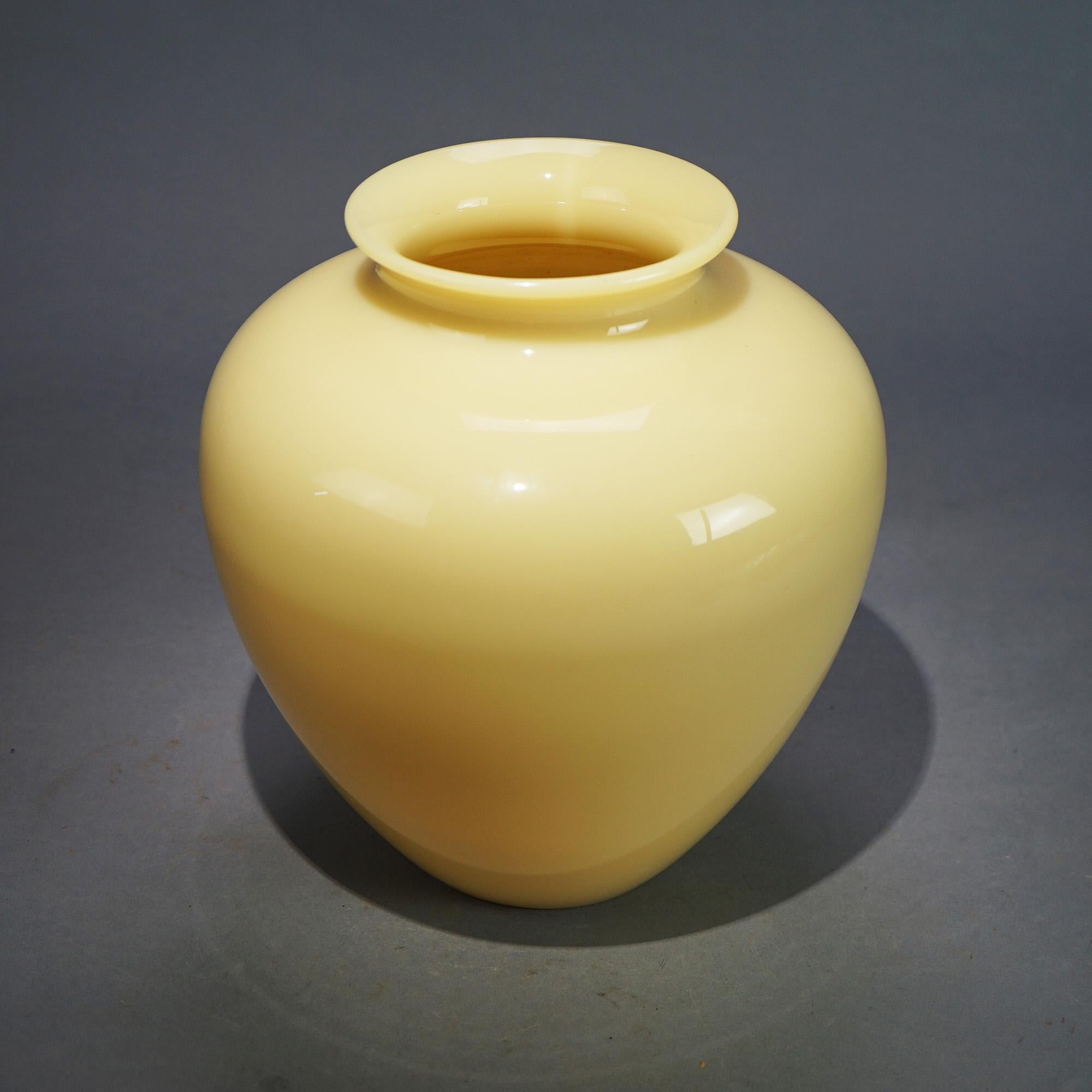 Arts and Crafts Large Antique Steuben Art Glass Bulbous Ivory Vase C1920