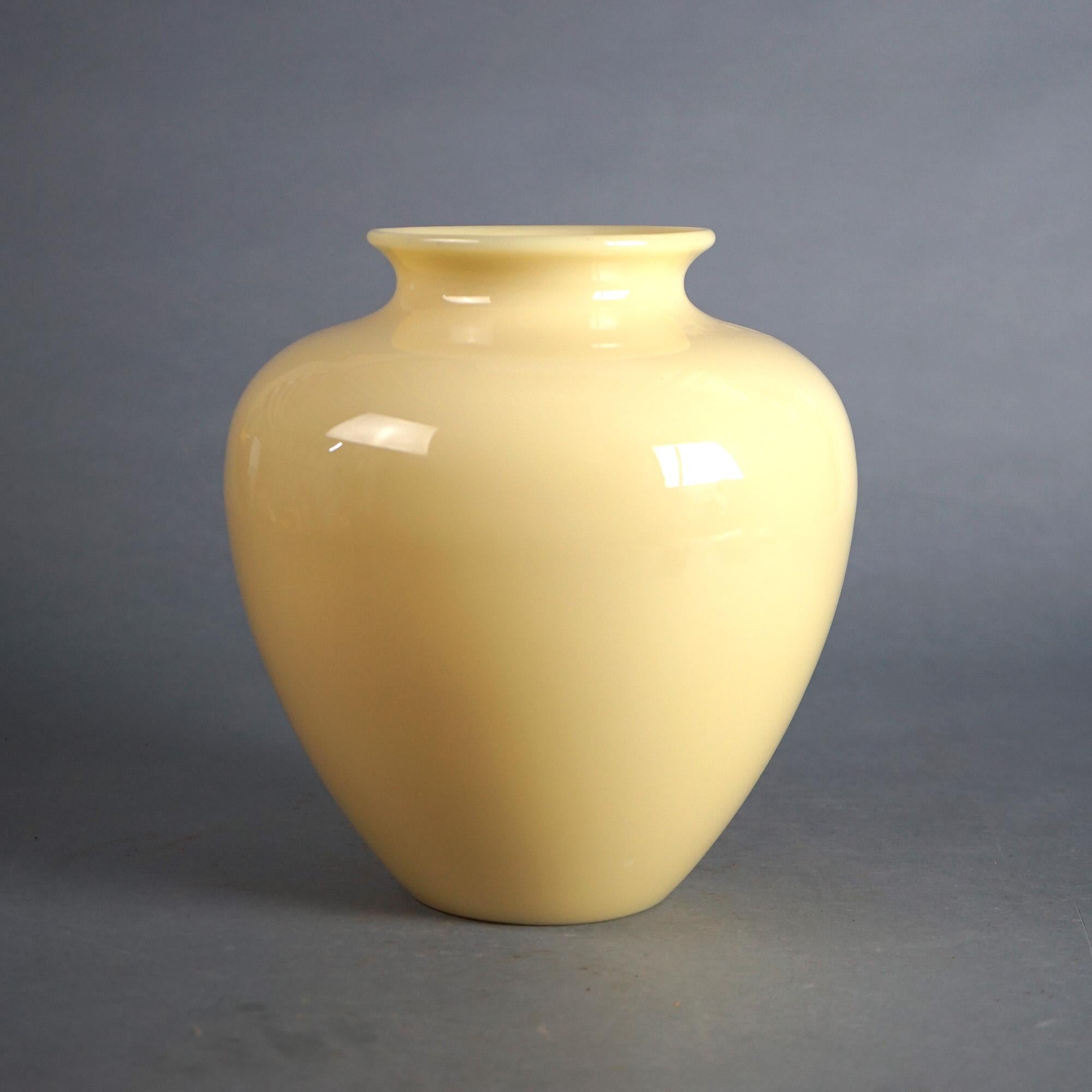 Large Antique Steuben Art Glass Bulbous Ivory Vase C1920 1