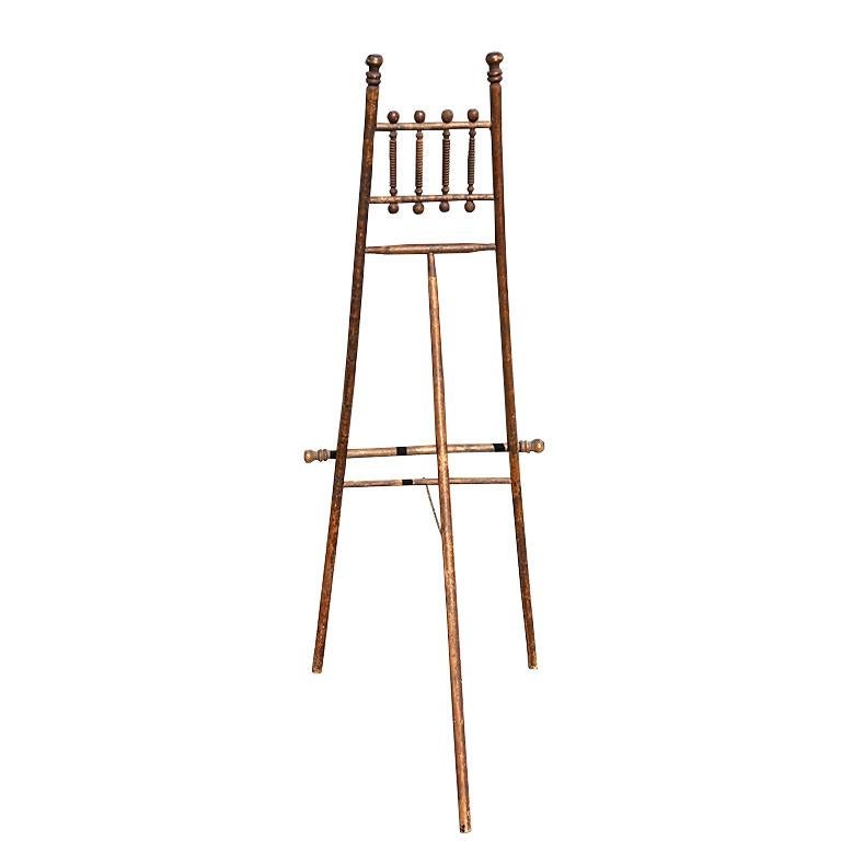 Gran caballete o expositor de pintura antiguo de madera Ball and Ball - 1800 Francia en venta 1