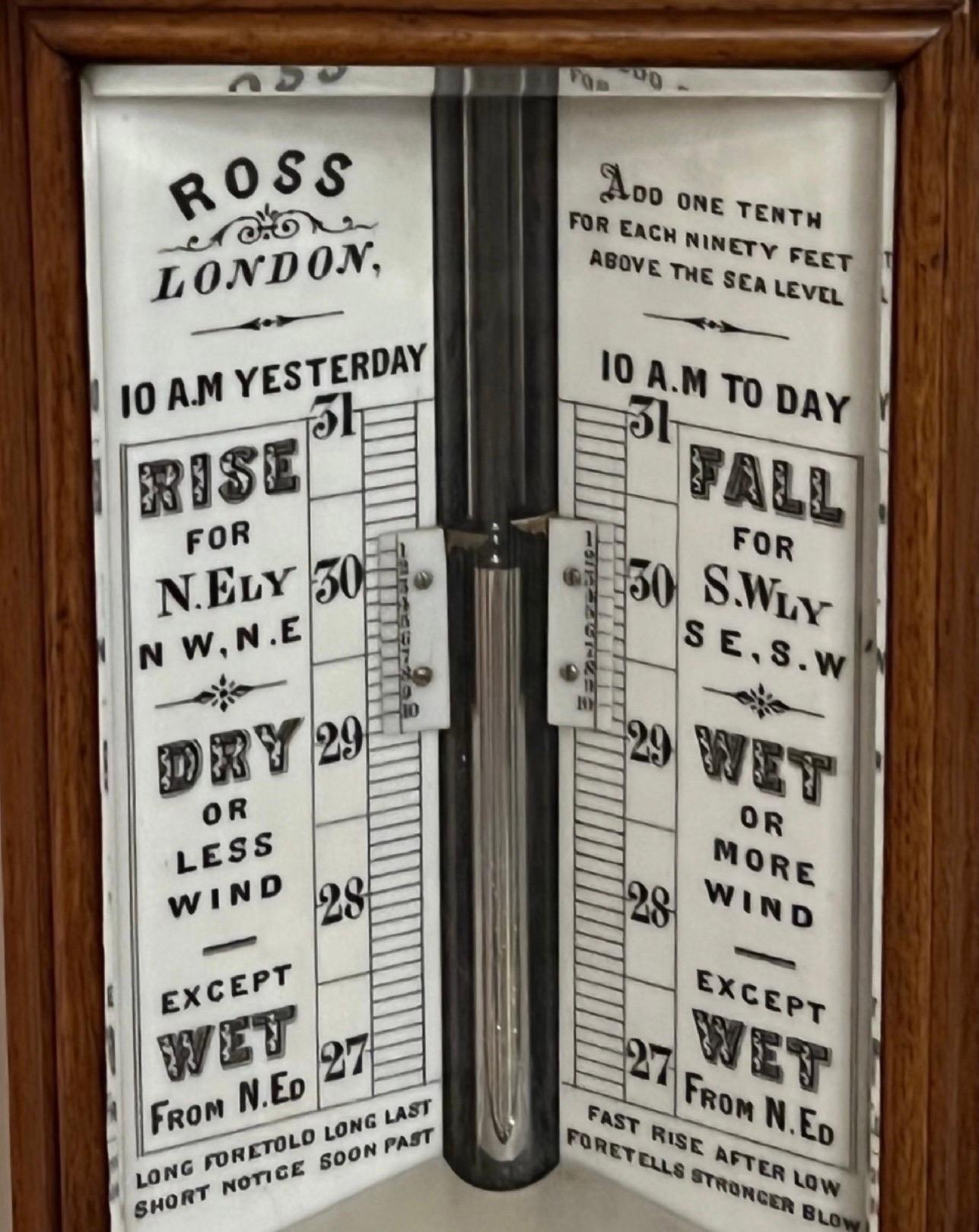 Victorian Large Antique Stick Barometer  For Sale