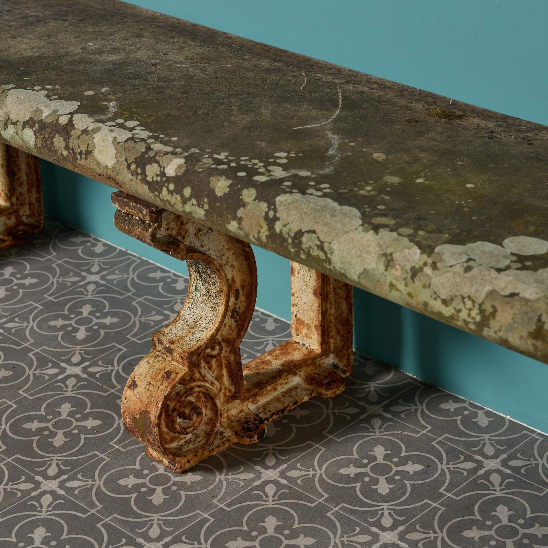 stone wood bench