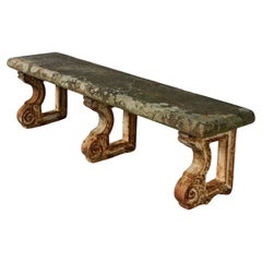 Large Antique Stone Garden Bench