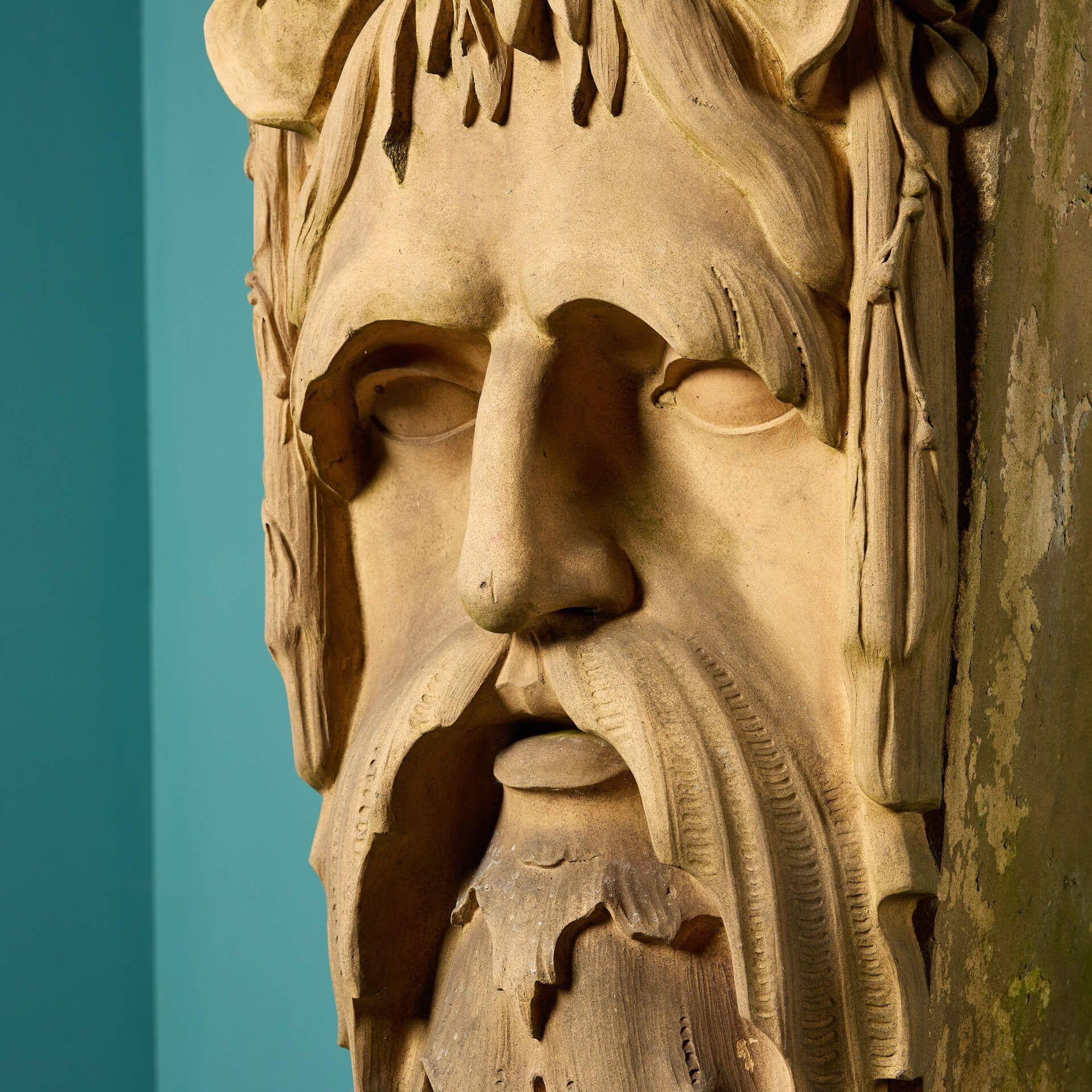 Georgian Large Antique Stoneware Keystone Attributed to Blanchard For Sale