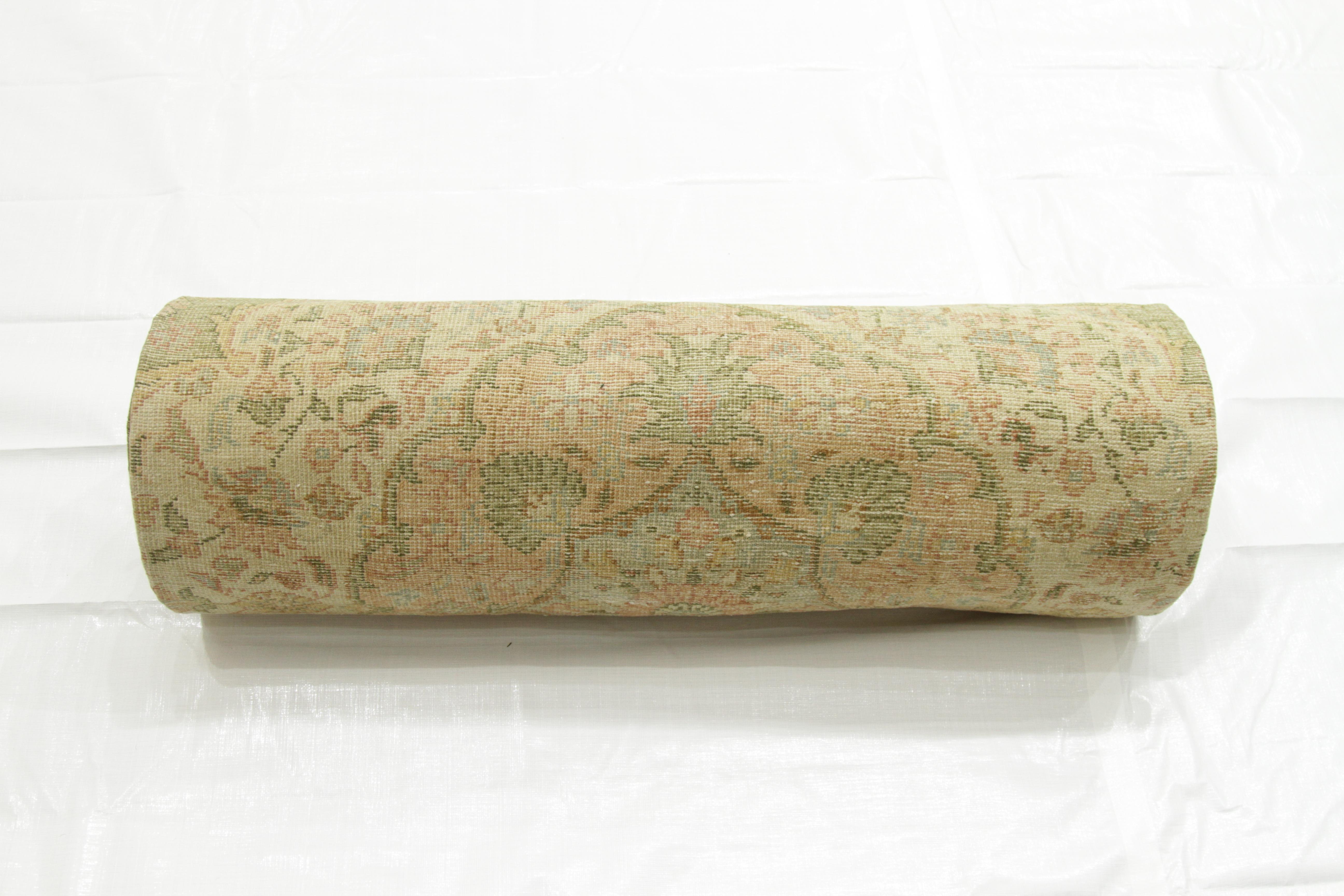 Large Antique Sultanabad Persian Rug with Green & White Floral Motif, circa 1930 For Sale 5