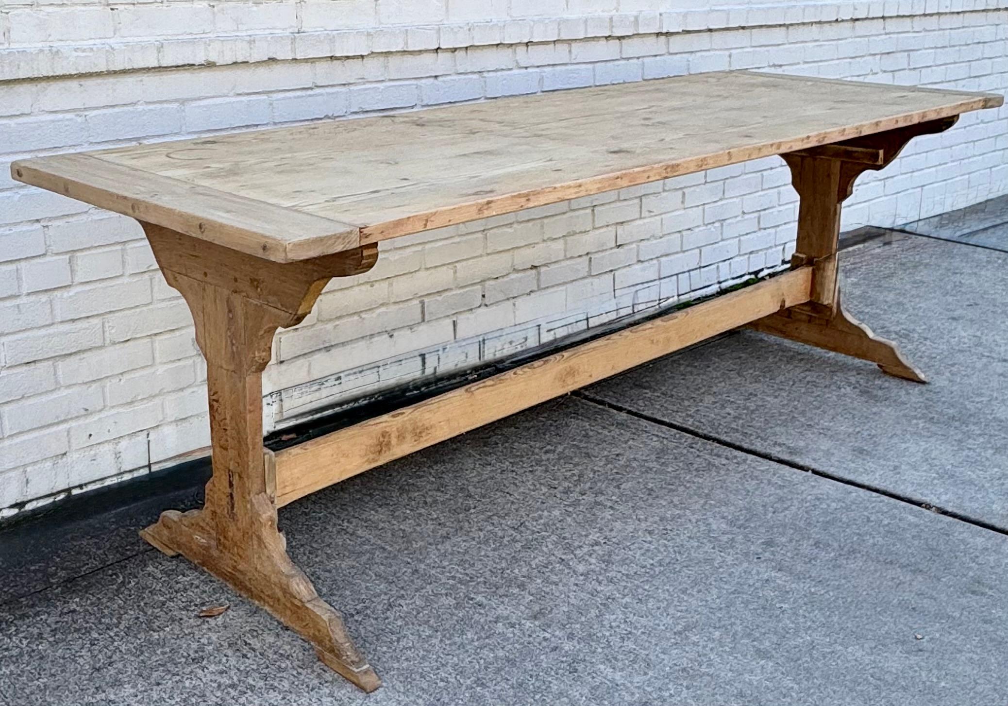 Table à tréteaux suédoise du 19e siècle de style 