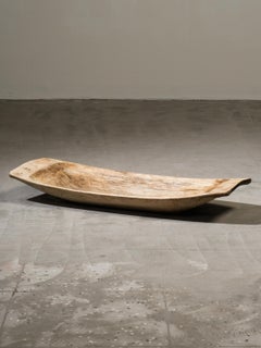 Large Antique Swedish Folk Art Trough Bowl / 19th Century Rustic Decorative Dish