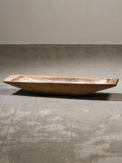 Large Antique Swedish Folk Art Trough Bowl / 19th Century Rustic Decorative Dish