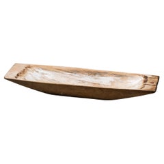 Large Antique Swedish Folk Art Trough Bowl / 19th Century Rustic Decorative Dish