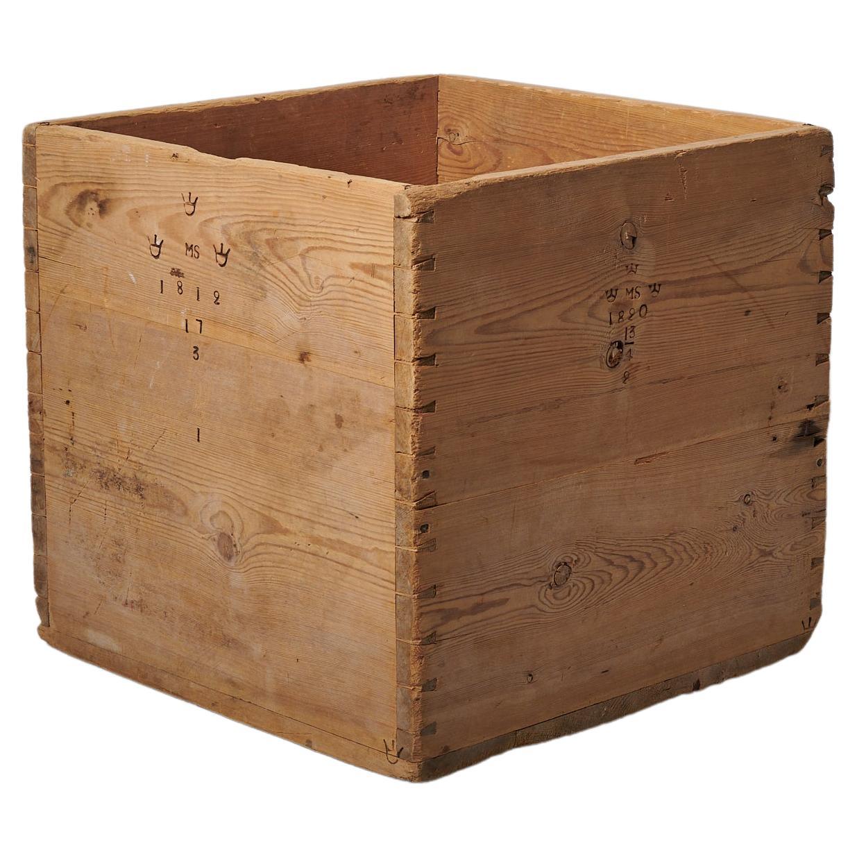 Large Antique Swedish Pine Box Measurement