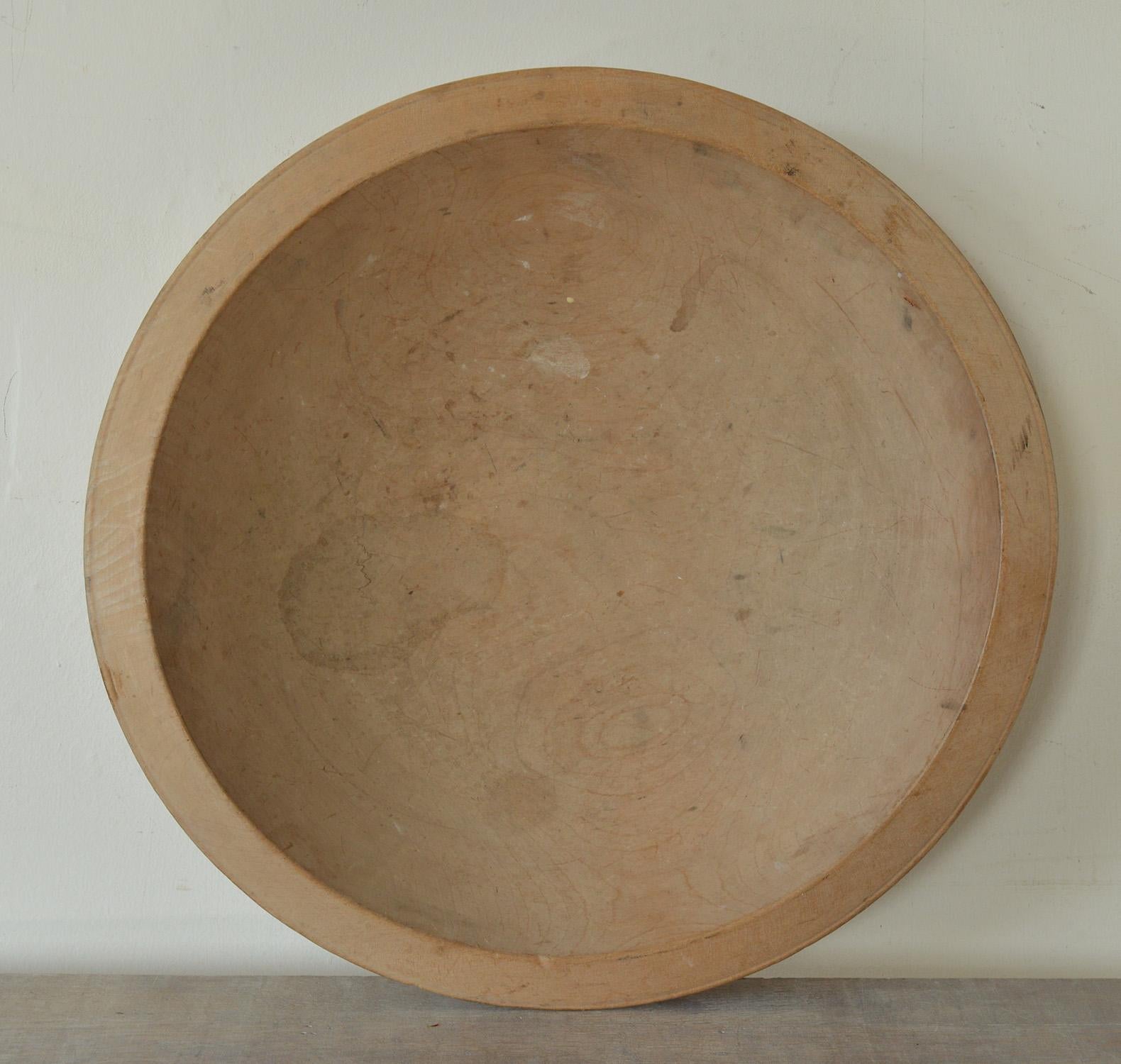 Turned Large Antique Sycamore Dairy Bowl, English, 18th Century