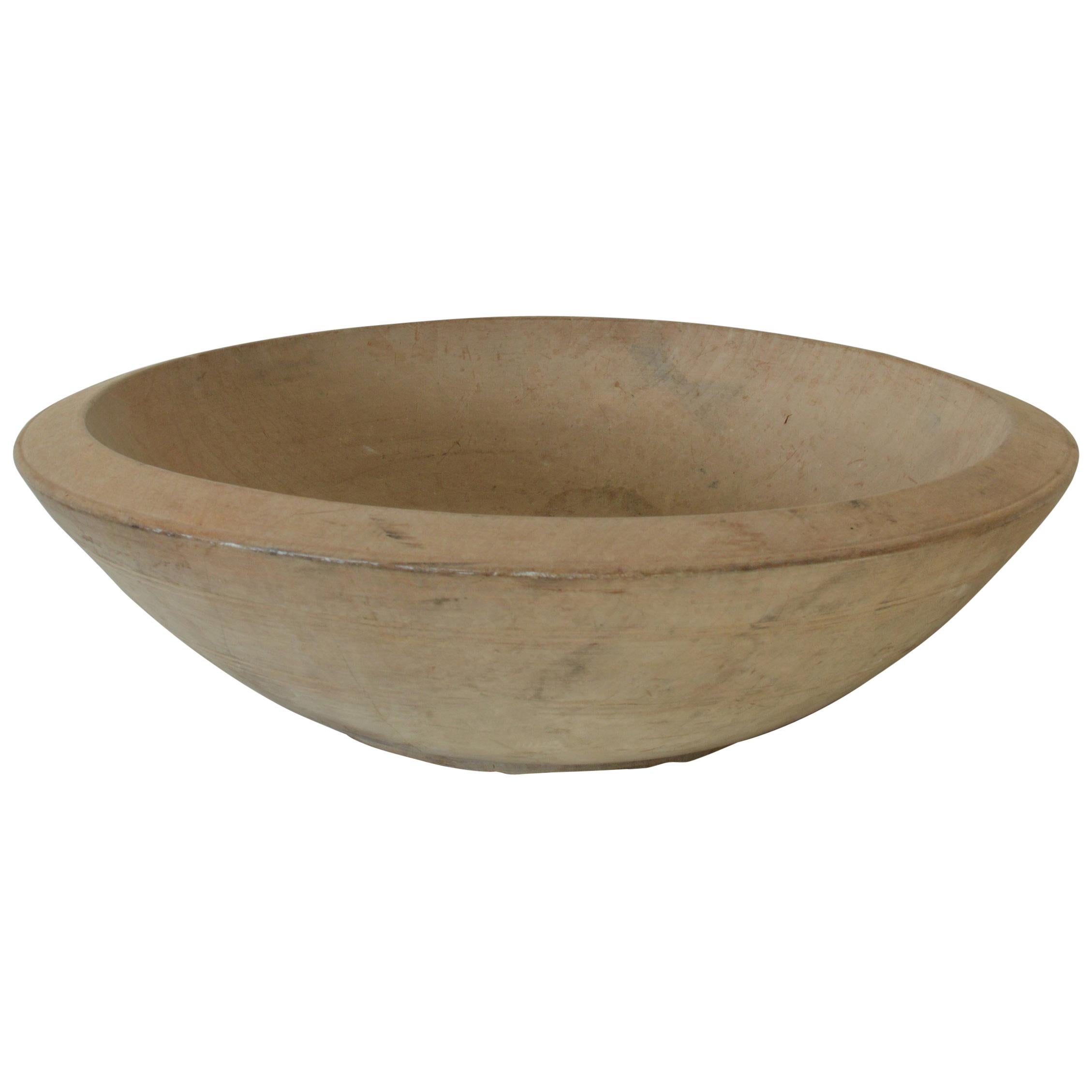 Large Antique Sycamore Dairy Bowl, English, 18th Century