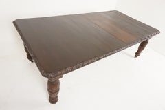 Large Antique Table, Victorian Dining Table, Carved Oak, Extending Table, B2474