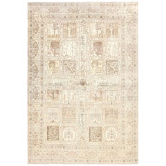 Antiker persischer Teppich in Täbris-Gartendesign. 12 ft x 17 ft 2 in