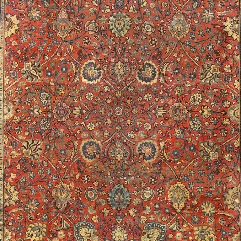 Annodato a mano Antico tappeto persiano Tabriz. Dimensioni: 11 ft 2 in x 18 ft 6 in in vendita