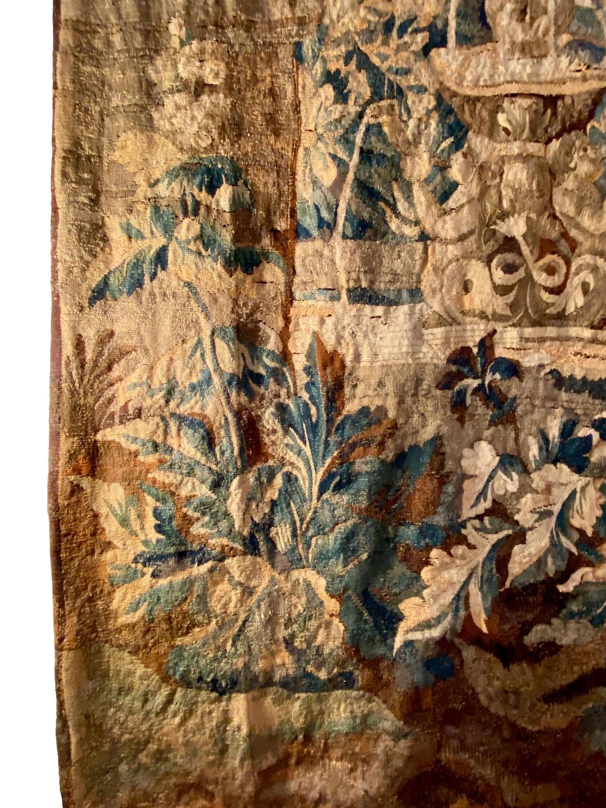 French Large Antique Tapestry For Sale
