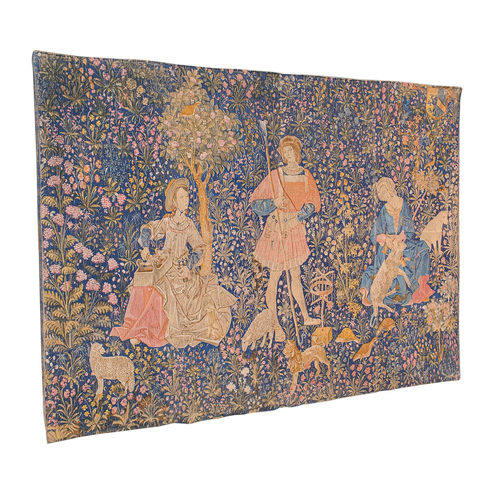 Large Antique Tapestry, French, Needlepoint, Decorative Wall Covering, C.1920