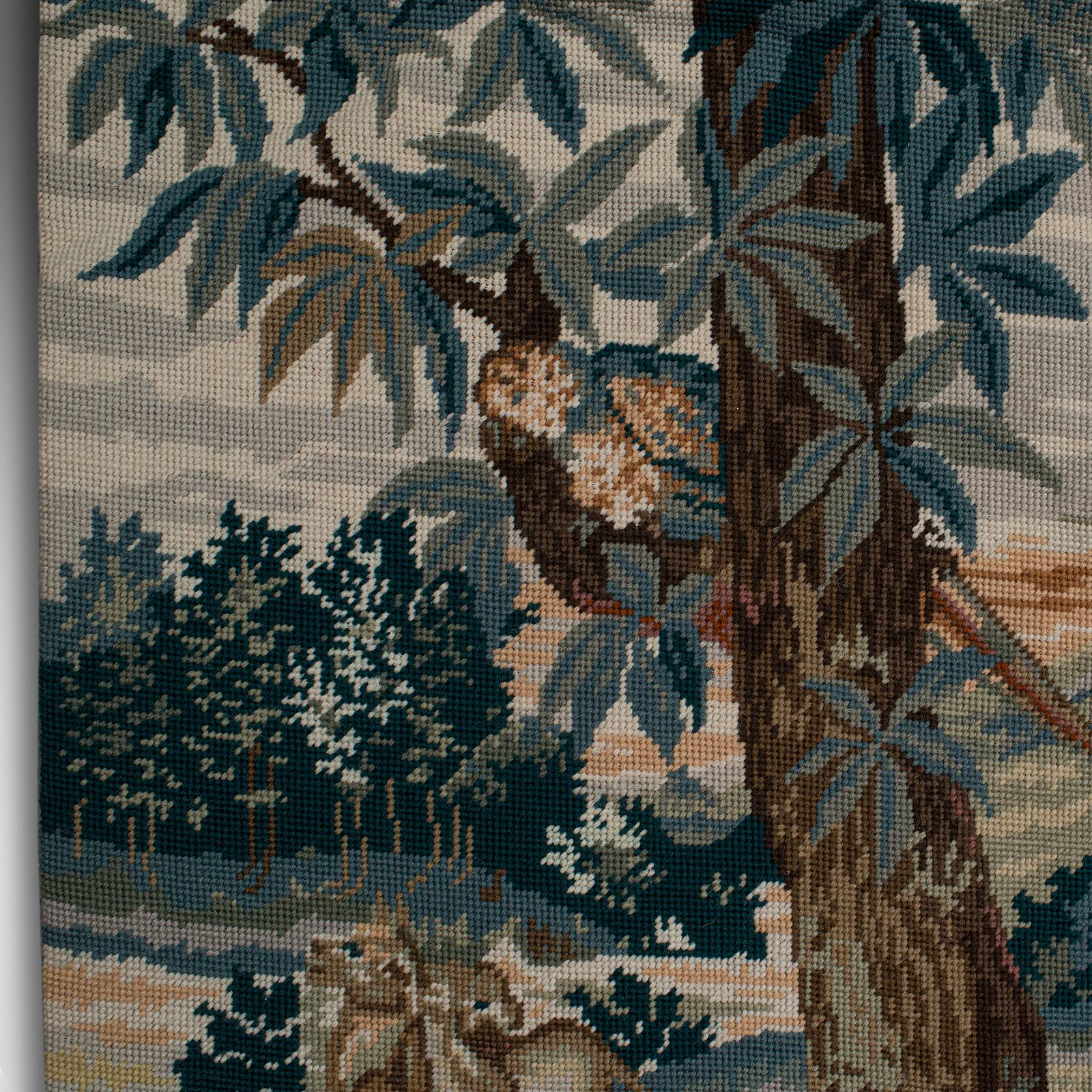 Large Antique Tapestry Panel, Continental, Needlepoint, Square Frieze, Victorian For Sale 1