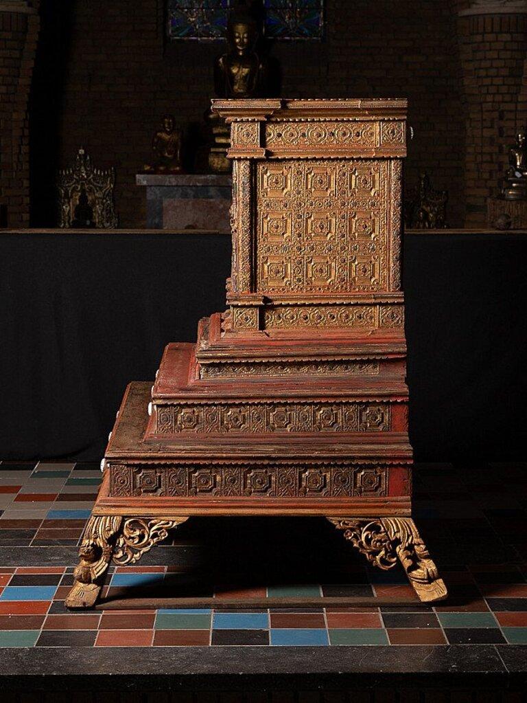 Large Antique Temple Cabinet, Throne from Burma For Sale 11