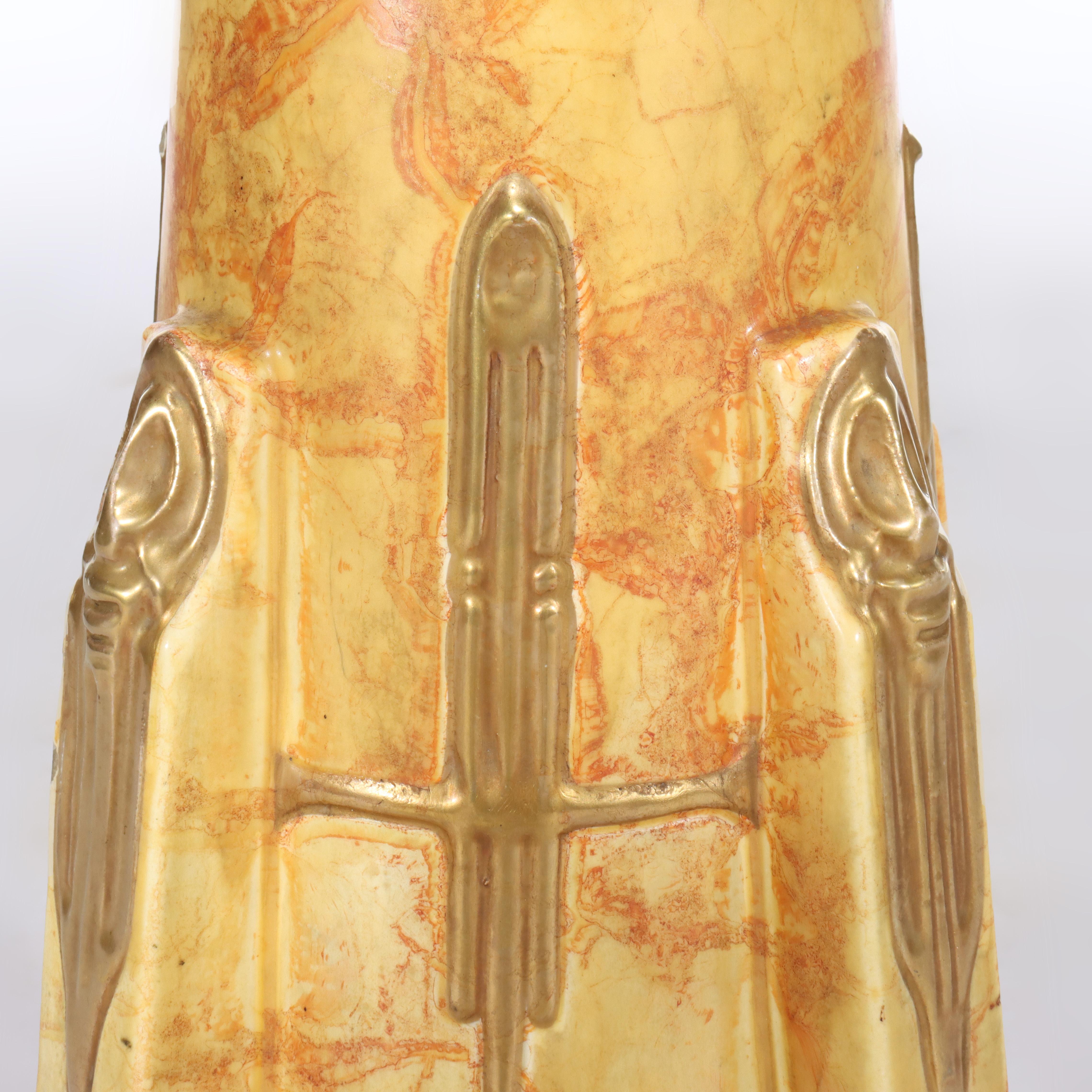 Large Arts & Crafts Teplitz Amphora Pottery Floor Vase C1910
Measures - 22.5