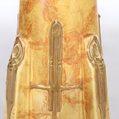Large Antique Teplitz Amphora Partial Gilt Pottery Floor Vase C1910