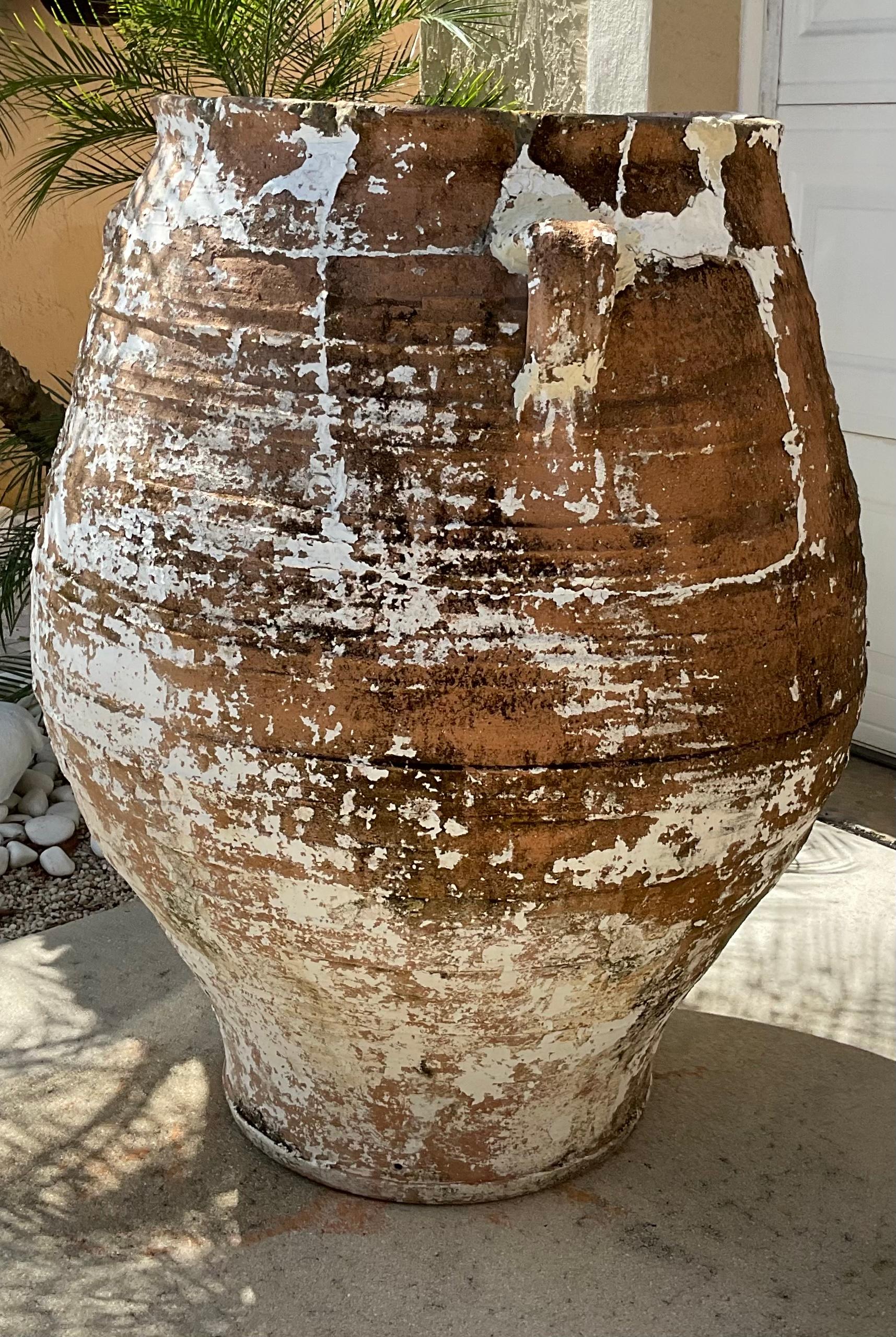 European Large Antique Terracotta Jar For Sale