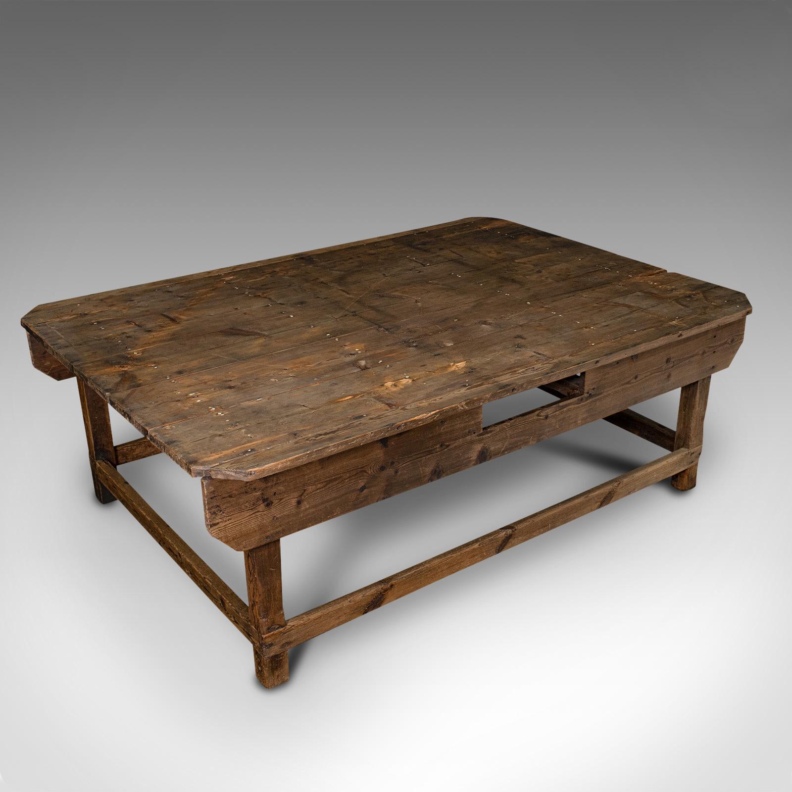 Large Antique Textiles Table, English, Pine, Shop, Retail, Display, Victorian 2