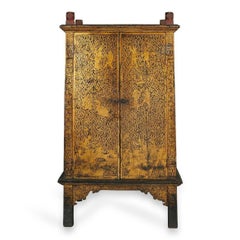 Large Antique Thai Buddhist Manuscript Storage Cabinet.