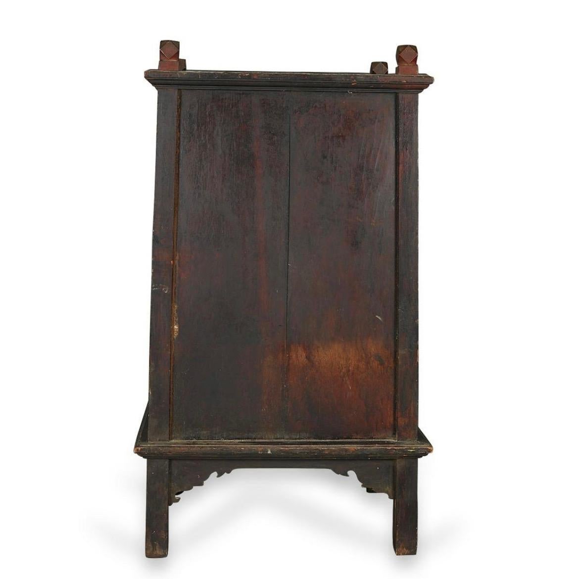 Large Antique Thai Buddhist Manuscript Storage Cabinet. In Good Condition For Sale In Point Richmond, CA