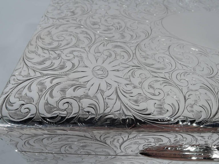 Large Antique Tiffany Sterling Silver Box with Beautiful Scrollwork For ...
