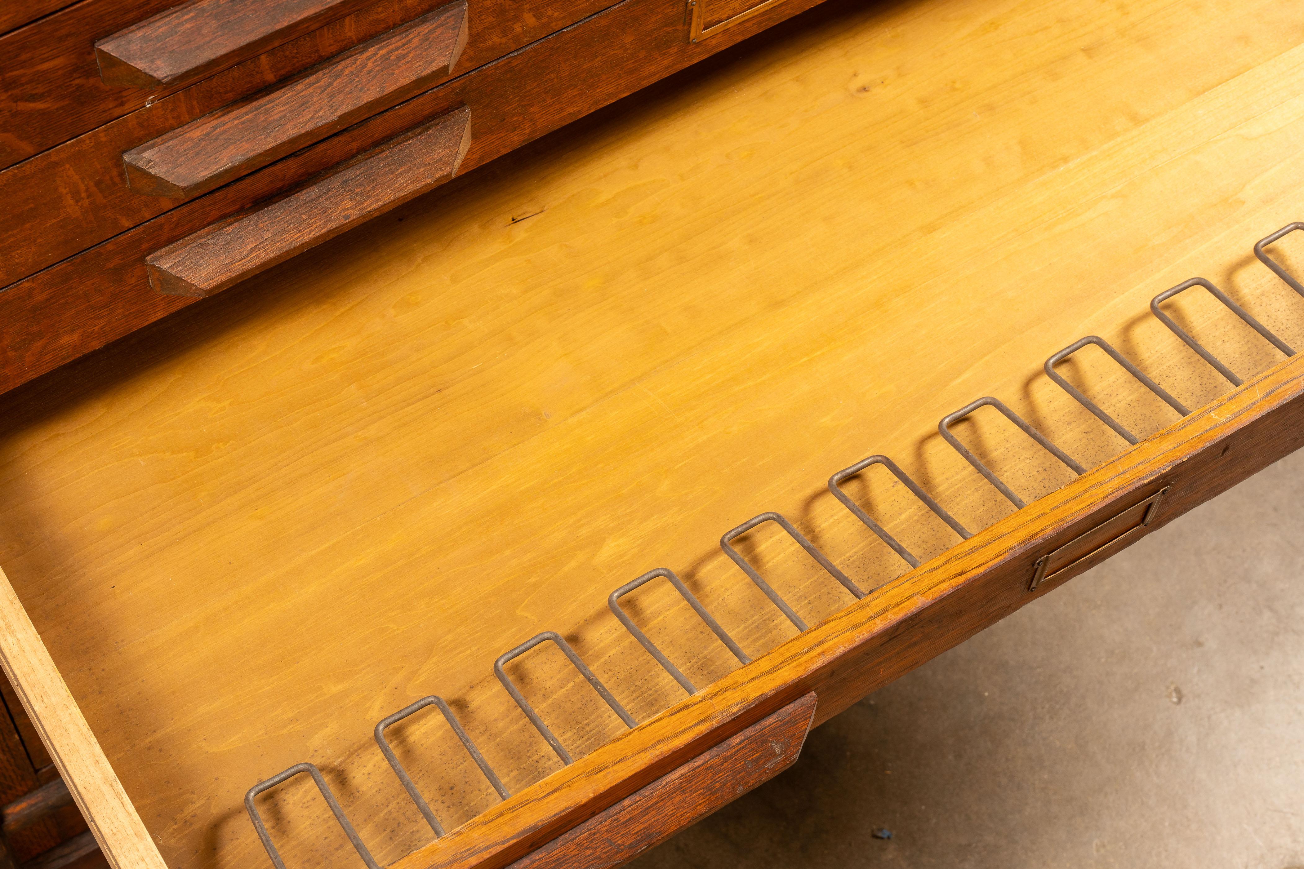 Large Antique Tiger Oak Flat File For Sale 1