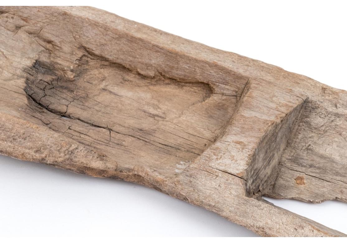 Primitive Large Antique Timeworn New Mexican Wood Trough For Sale