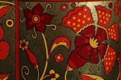 Large Antique Tin Box, Cookie Tin Box With Flower Decor, France