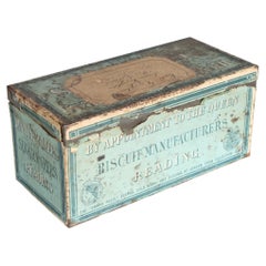 Large Antique Tin Can from France, 1878, Biscuit Manufacturers, Huntles & Palmer