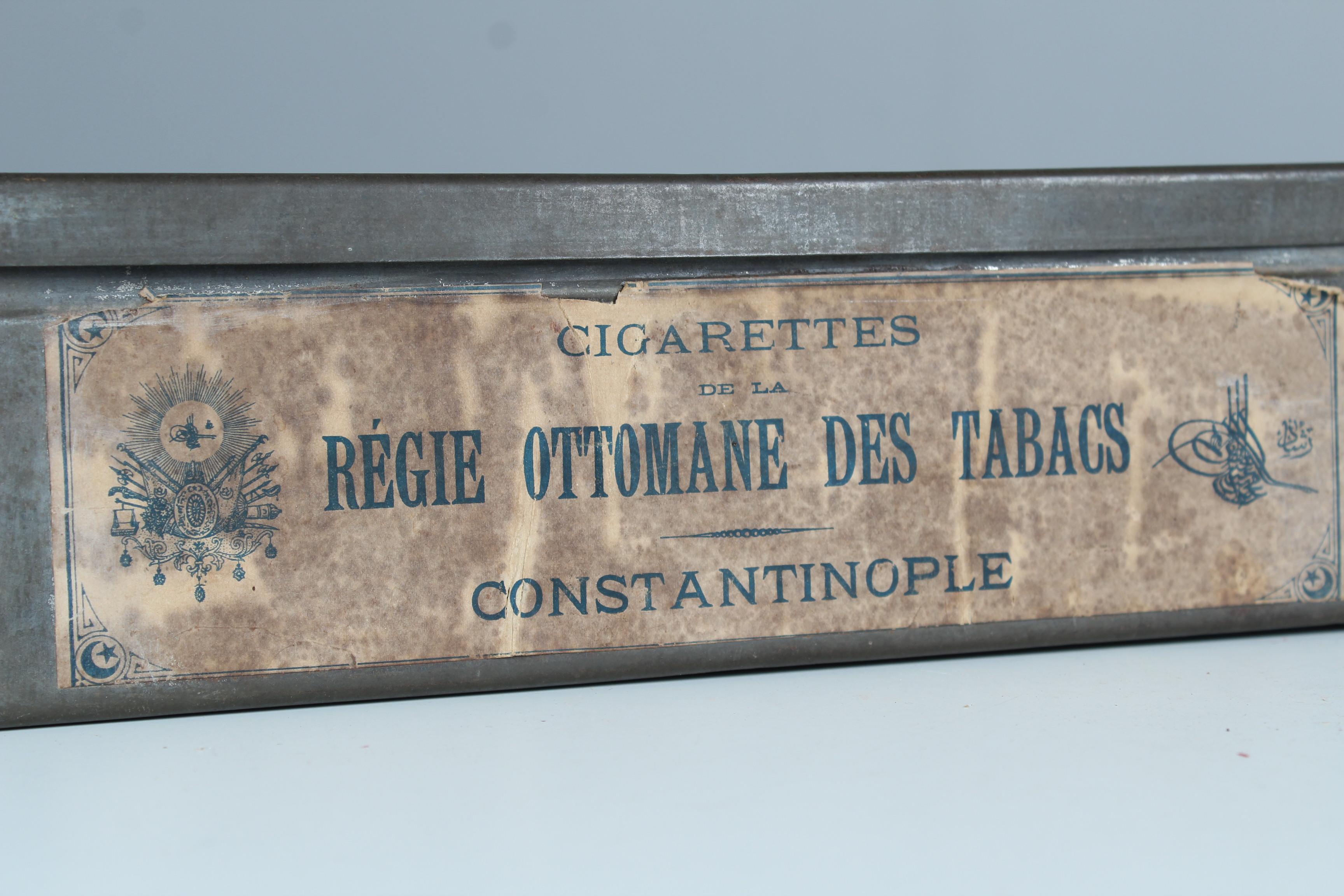 French Large Antique Tobacco Tin Box, 1930s 1940s For Sale