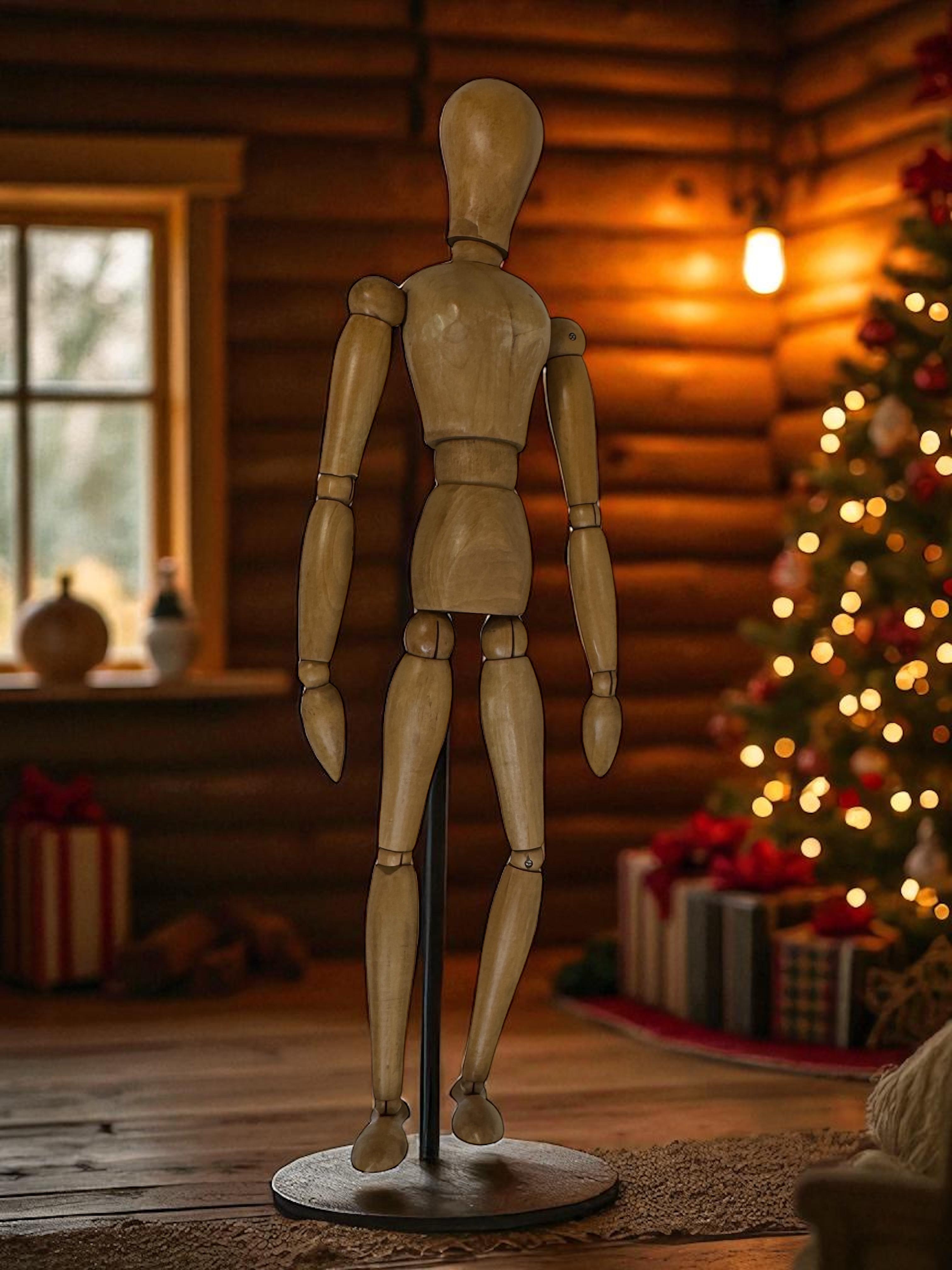 Large Antique Traditional Wooden Artist Mannequin Model, Italy 1900s For Sale 7