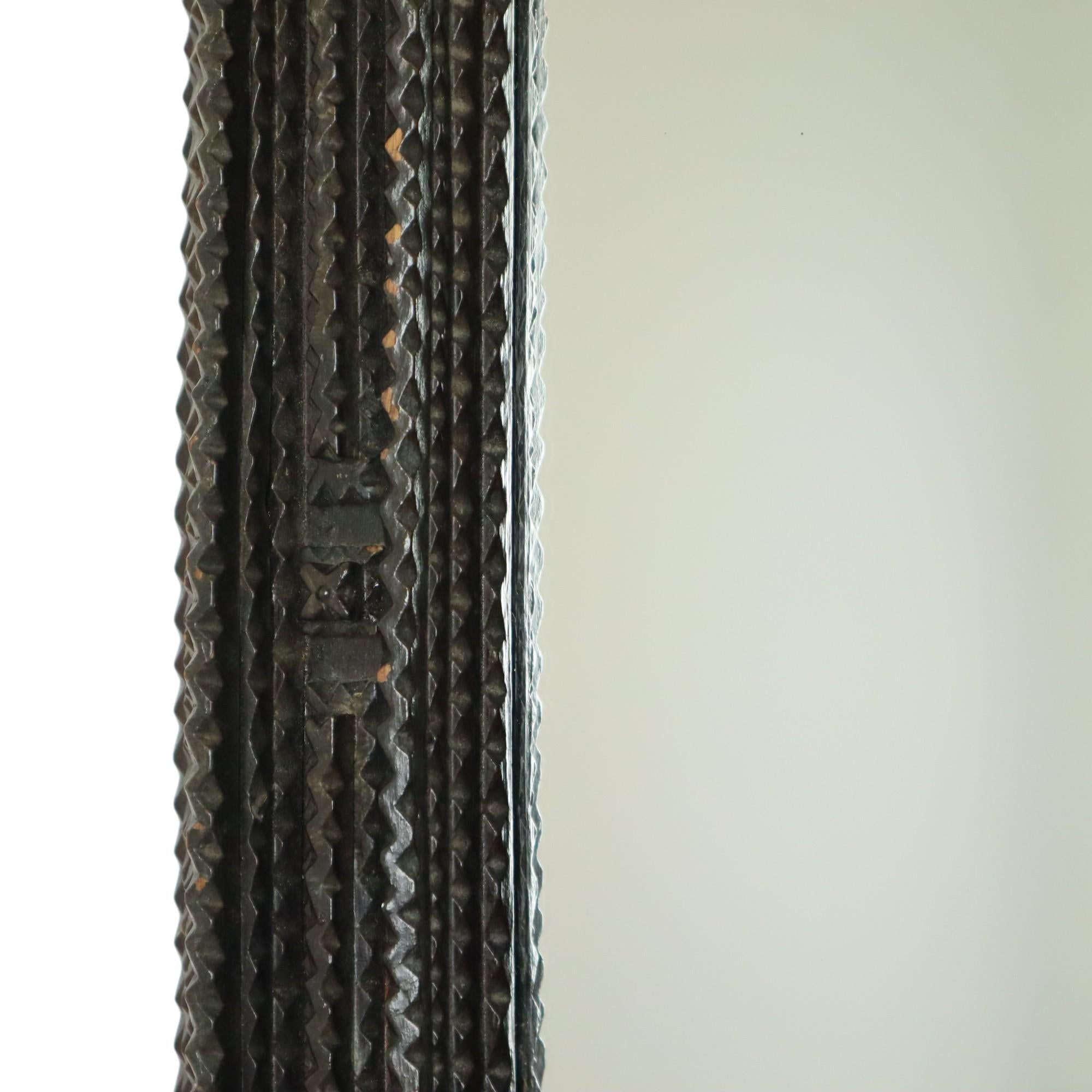 Large Antique Tramp Art Mirror 19th Century Austria Circa 1870 For Sale 1